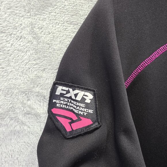 FXR Racing Jacket Womens 18 Black Pink Softshell Zip Fleece Snowmobile - Picture 5 of 10